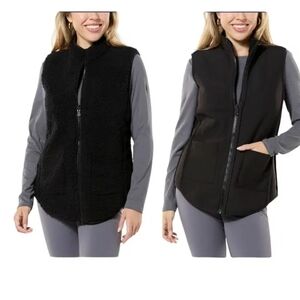 Joy Clean Boss Women's Performance Sherpa&Scuba Reversible Vest Black